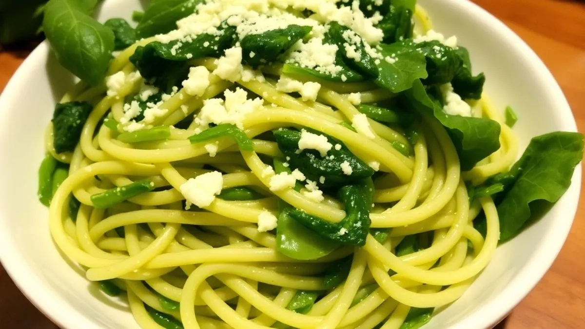 green spaghetti